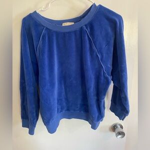 Suzi Kondi Blue Velour Top M Used Condition